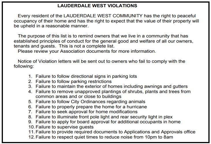 LW Violation List